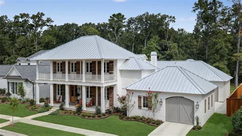 white metal house decor|houses with white metal roofs.